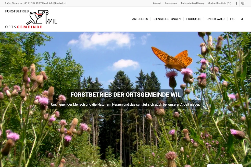 Webdesign Referenz Forstbetrieb Wil – Forst & öffentliche Aufgabe
