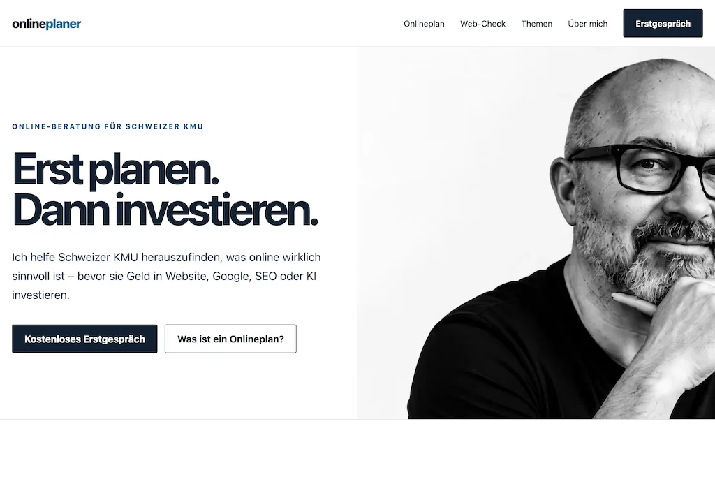Webdesign Referenz Onlineplaner – Digitale Beratung